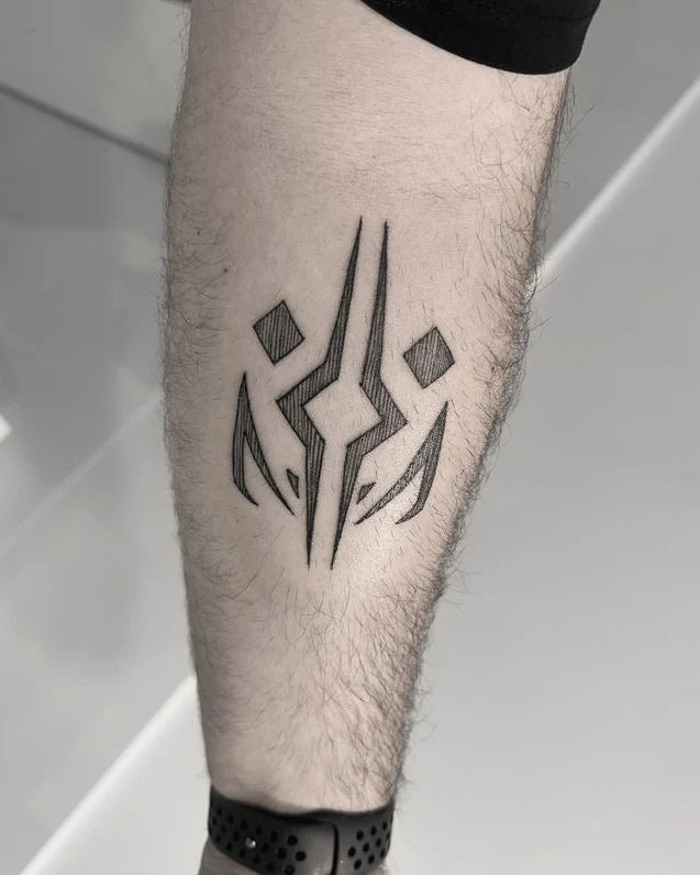 Simple Ahsoka symbol artwork tattooed on a forearm