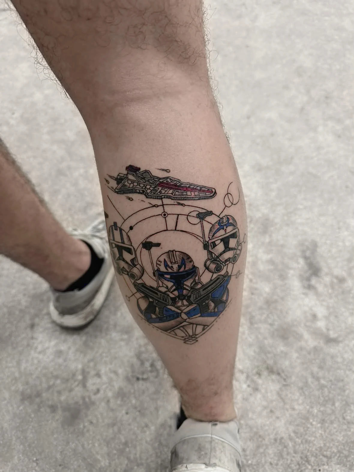 Rex, Echo and Fives tattoo artwork