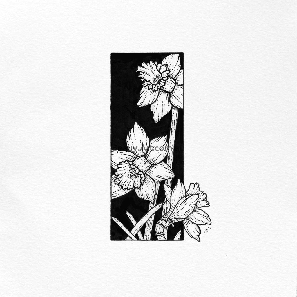 Three Daffodils Print-Beauy Art