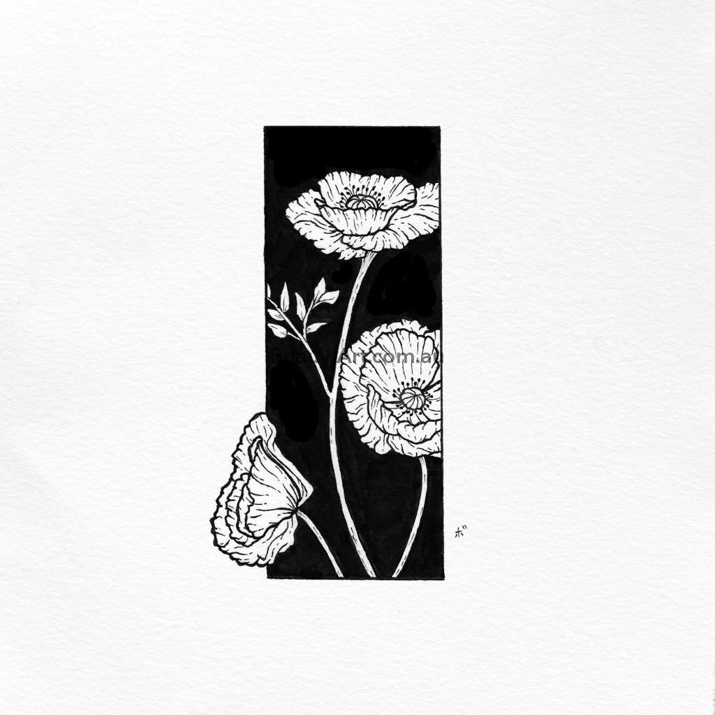 Three Poppies Print-Beauy Art