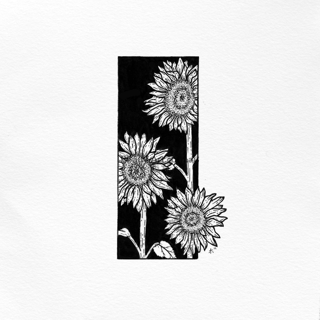 Three Sunflowers Print-Beauy Art